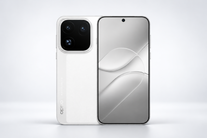 OPPO Find X10 Pro Max blanc, présenté de face et de dos