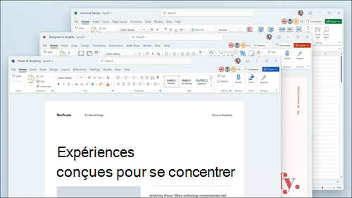 Interface officielle de Word, Excel et PowerPoint dans Office 2021