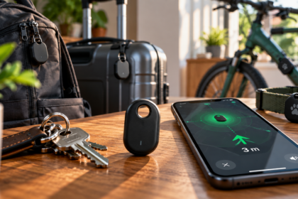 Samsung Galaxy SmartTag3 utilisé pour localiser des clés, une valise et un sac