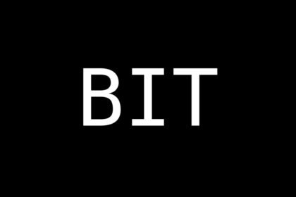 Icône noire de Bitchat avec les lettres BIT en blanc
