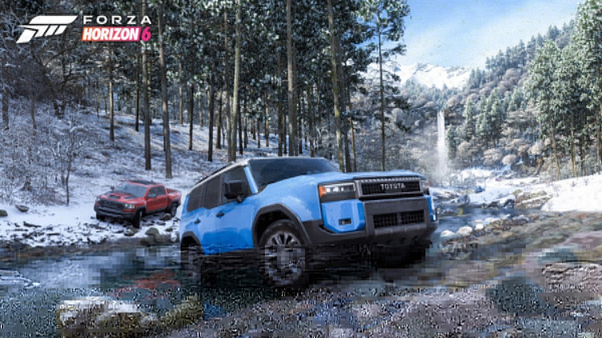 Course automobile dans un paysage enneigé de Forza Horizon 6