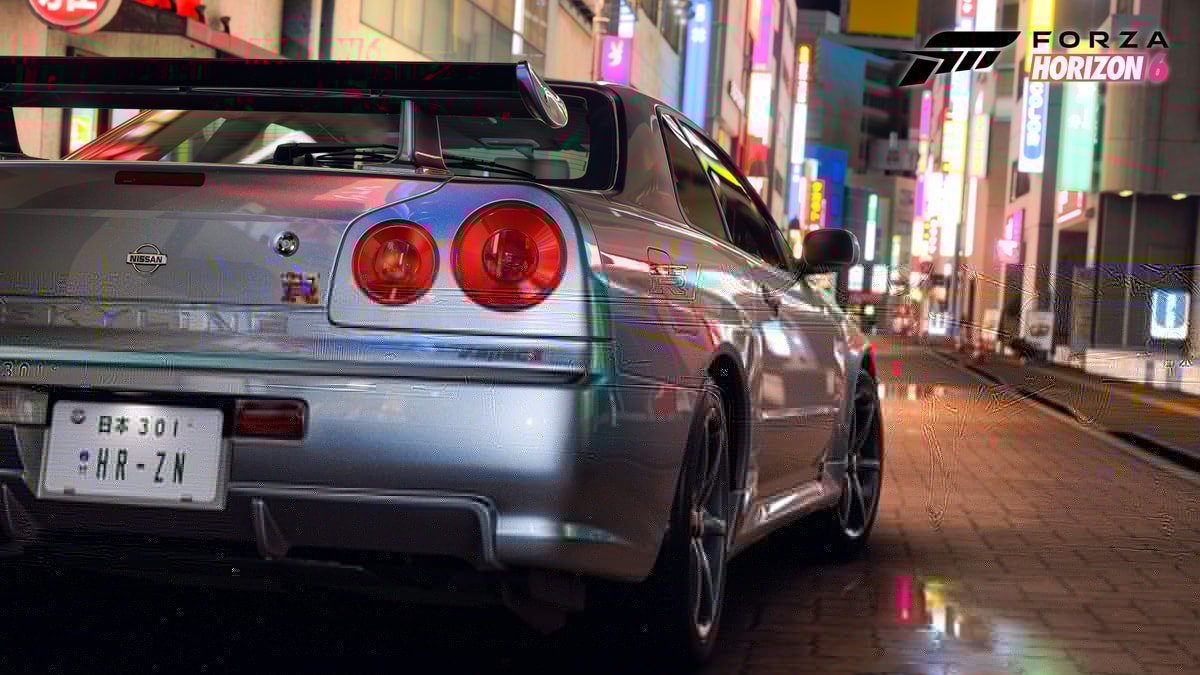 Nissan Skyline dans les rues éclairées de Tokyo dans Forza Horizon 6
