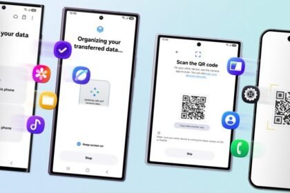 Illustration Samsung du transfert de données vers un smartphone Galaxy
