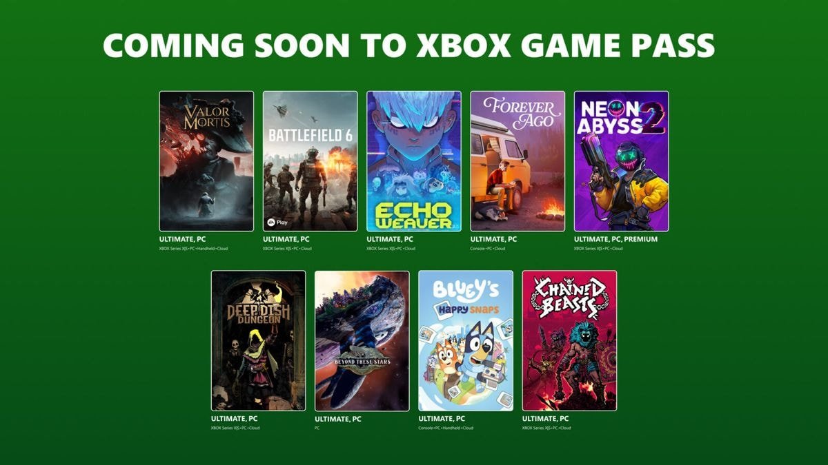 Sélection officielle des jeux annoncés dans le Game Pass en octobre 2026