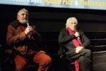 Marco Pico et Pierre Richard assis avec des micros au cinéma Le Champo en novembre 2024