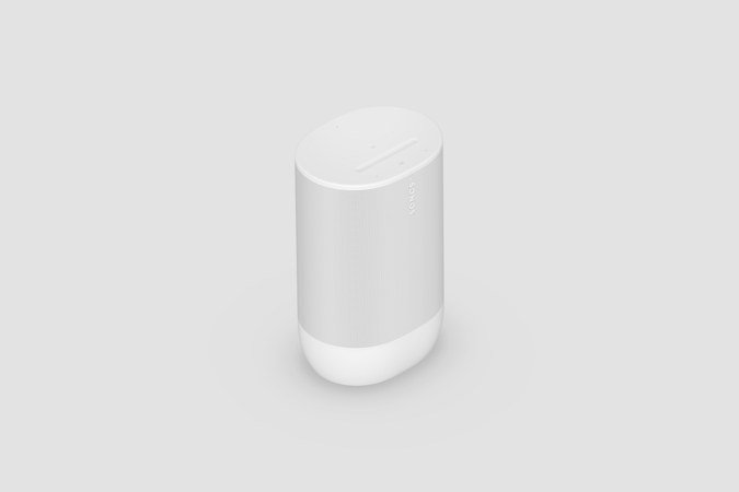 Enceinte Sonos Move 2 blanche avec sa base de charge